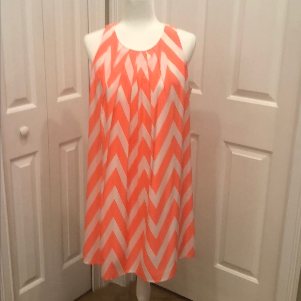 Pink Owl Chevron Print Dress